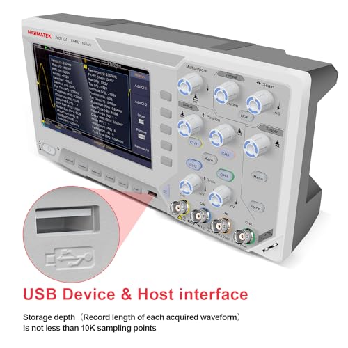 Image of HANMATEK DOS1104 Digital Oscilloscope with 4 Channels and Screen 7 inch / 18 cm, TFT-LCD Display, Portable Professional Oscilloscope Kit with 1GS /s Sampling Rate