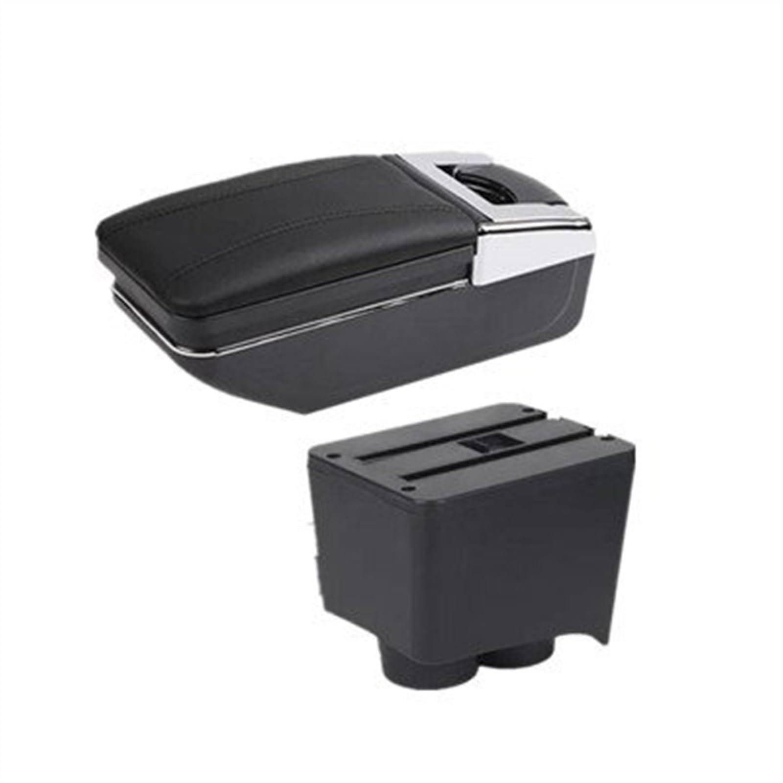 NOHEEU Car Armrest Box 2002-2009 Interior Retrofit Storage Accessories For Polo 9N 3 Mk4(A black line)