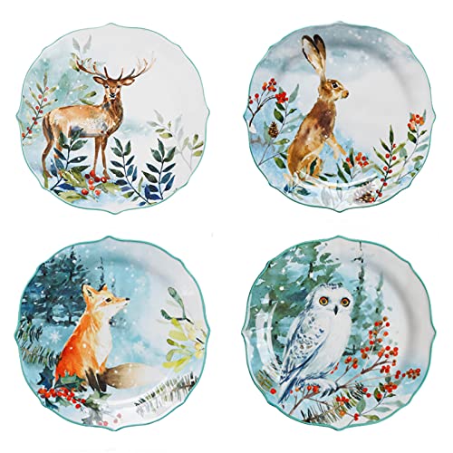 105 Inch Ceramic Dinner PlatesLareina Handmade Porcelain Dinner Salad Dessert Plates Set of 4for Kitchen Decoration Microwavable