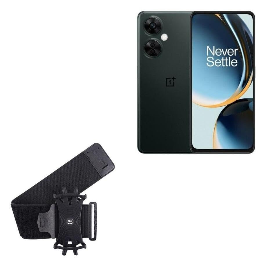 BoxWave Holster Compatible with OnePlus Nord N30 - ActiveStretch Sport Armband, Adjustable Armband for Workout and Running - Jet Black