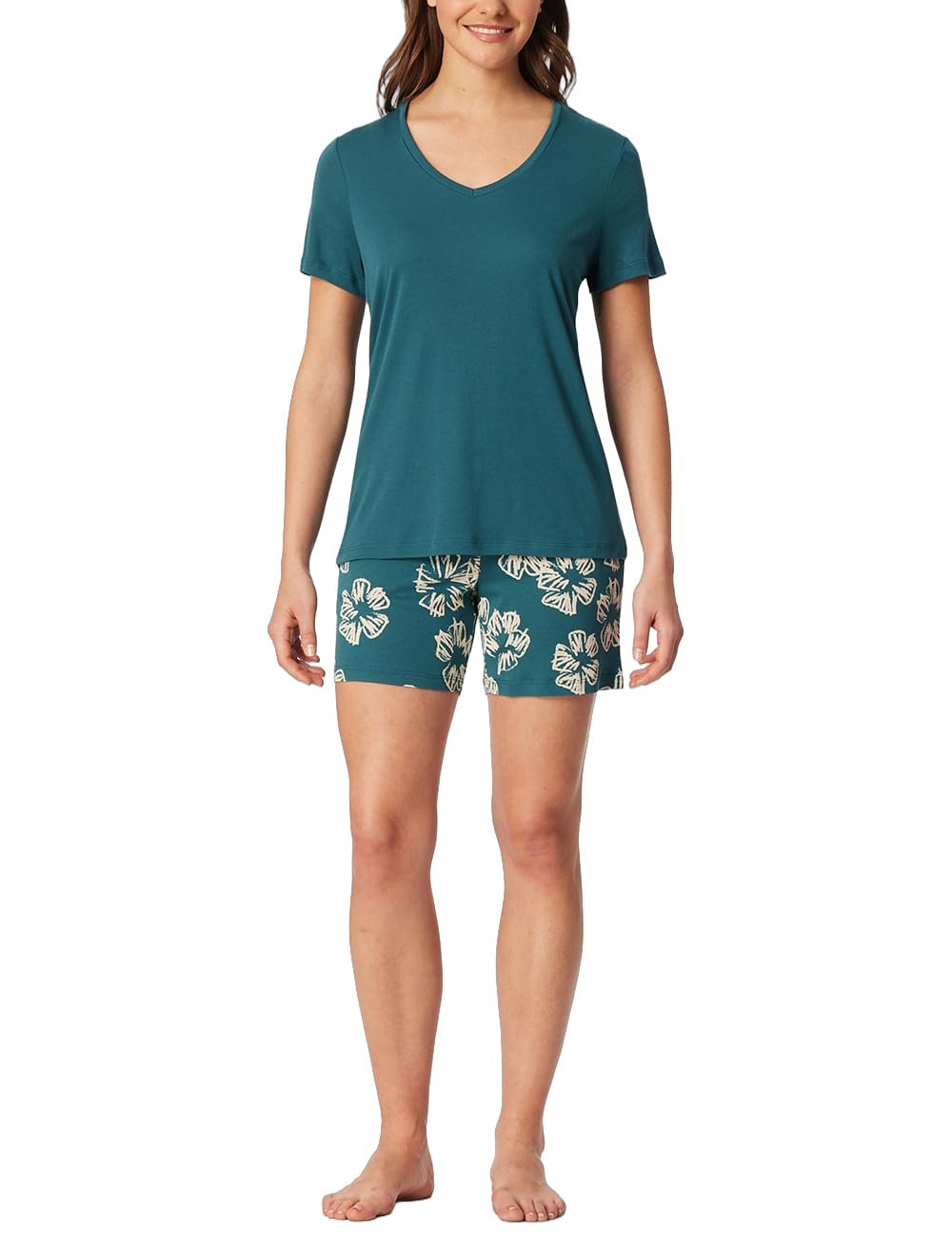 Schiesser Damen Schlafanzug Set kurz Baumwolle Modal - Nightwear