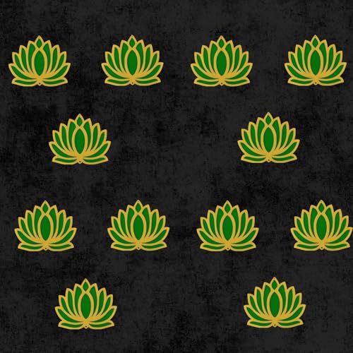 Image of ARLICORPING Wooden Lotus Wall Hanging for Festive Decoration - Diwali, Ganpati, Pooja Room, Mandir, Living Room, Door, Hall, Entrance, Spiritual Decor (Lotus - Green, Pack of 12)