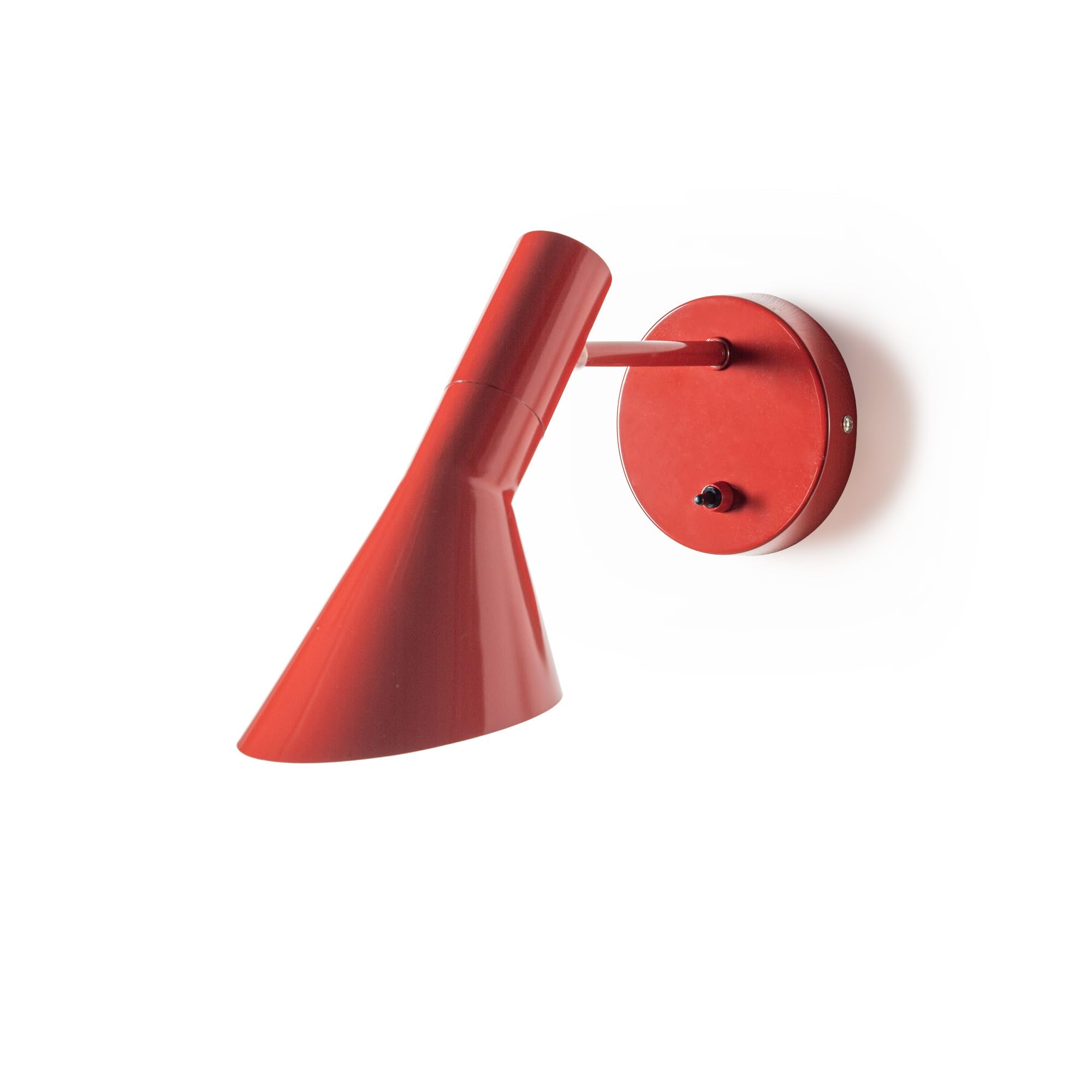 BARCELONA LED Applique da Parete Interno Design Melisa in Alluminio Rosso, Lampada da Muro Vintage Paralume Orientabile, Attacco E27 Ideale Testiera Letto, Camera da Letto Soggiorno
