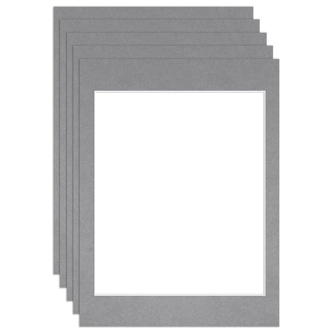 Procut Global 16x12" Mid Grey Picture Mounts to Fit 12x10" Aperture - Precision Cut Cardboard Photo Mount - Ideal for Frames, Prints, Artwork & Certificates - Sizes & Colours Available - 5 Pack — image 1