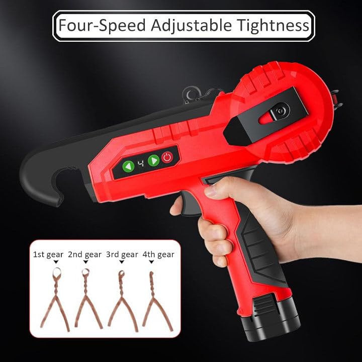 Legatrice elettrica per Piante per UVA, lamponi, pomodori e Verdure da vinificazione, con 2 batterie, Fune Metallica di Ricambio, Nastro per Legare Piante, legatrice per Fili