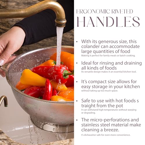 Image of Bellemain Micro-perforated Stainless Steel Colander-Dishwasher Safe (3 QT and 5 QT)