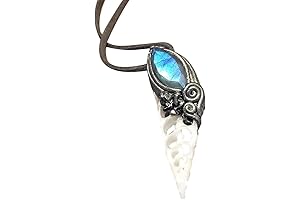 The Selkie: Silver Mermaid Shell Necklace with Labradorite Crystal