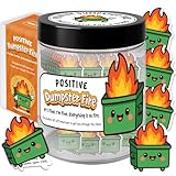 Emotional Supports Dumpster Fire Jar, 60 Positive Affirmation Cards, Dumpster Fire Desk Accessories, Relaxation Gifts, Coworker Gifts for Women, Great Gift for Boss, Teacher, Friends