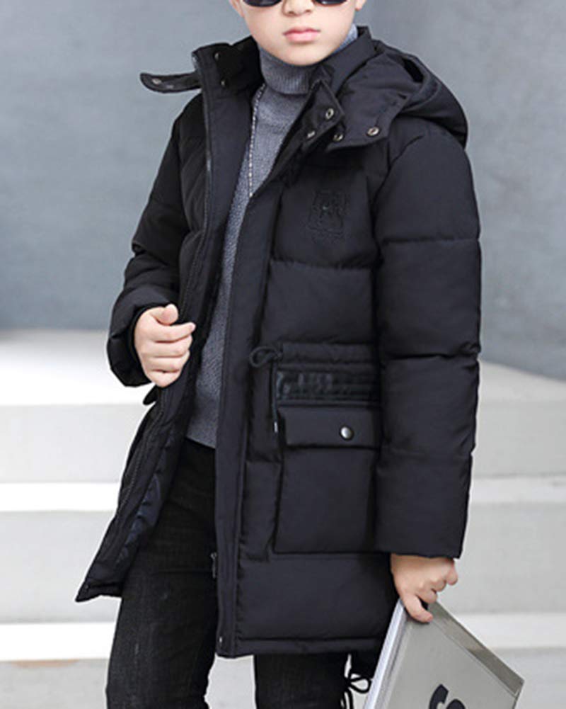Abrigo Plumas Niño Color Sólido Chaquetas con Capucha Invierno Cazadora Acolchada Impermeable Parka