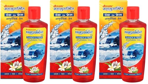 Image of Baidyanath Mahasugandhit Tail (500 ml) - Ayurvedic Oil | Helps To Calms The Mind, Induces Deep Relaxation | For Natural Sleep, Relieves Stress, Anxiety, Tension And Headache (Pack of 3)