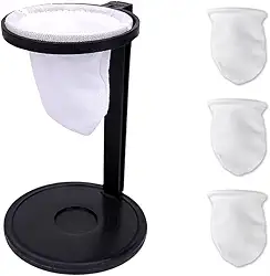 Mini Coador De Café Individual de Pano Gourmet com 3 Refis Extras e Suporte Desmontável