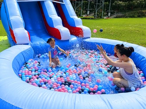 24FT(L) Commercial Grade Water Slide for Kids Adults, (Heavy Duty Full PVC) (Big Airtight Water Pool), (950w UL Blower), Inflatable Waterslide for Backyard, Ocean Outdoor Slide Park, 24x13x12ft