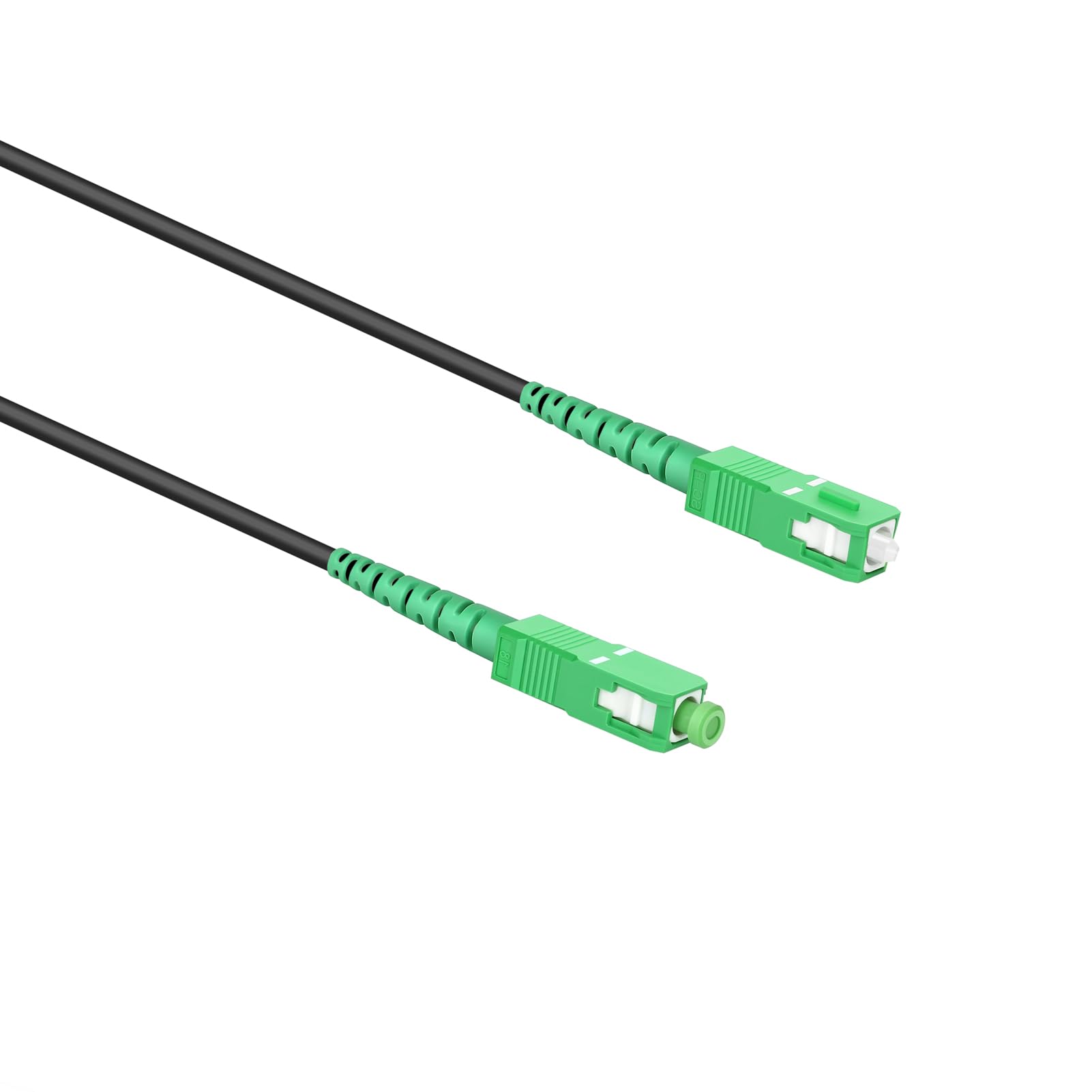 Simplex SC/APC to SC/APC Fiber Patch Cable 15m/49ft,Fiber Optic Internet Cable,Single Mode Armored Fiber Optic Jumper Optical Patch Cord, Att Fiber Cable OS1/OS2 Compatible OD 3.0mm LSZH Black