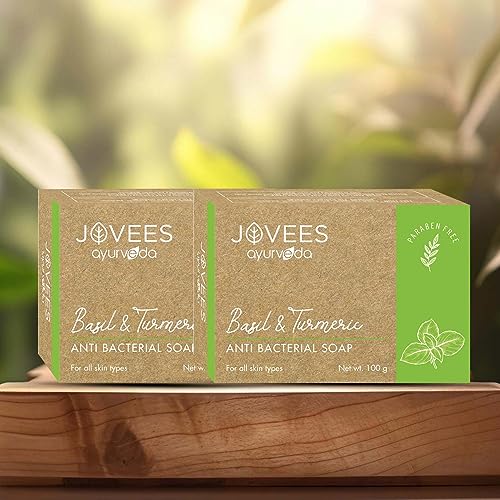 Image of Jovees Herbal Basil & Turmeric Anti Bacterial Soap 100G (Pack of 2)