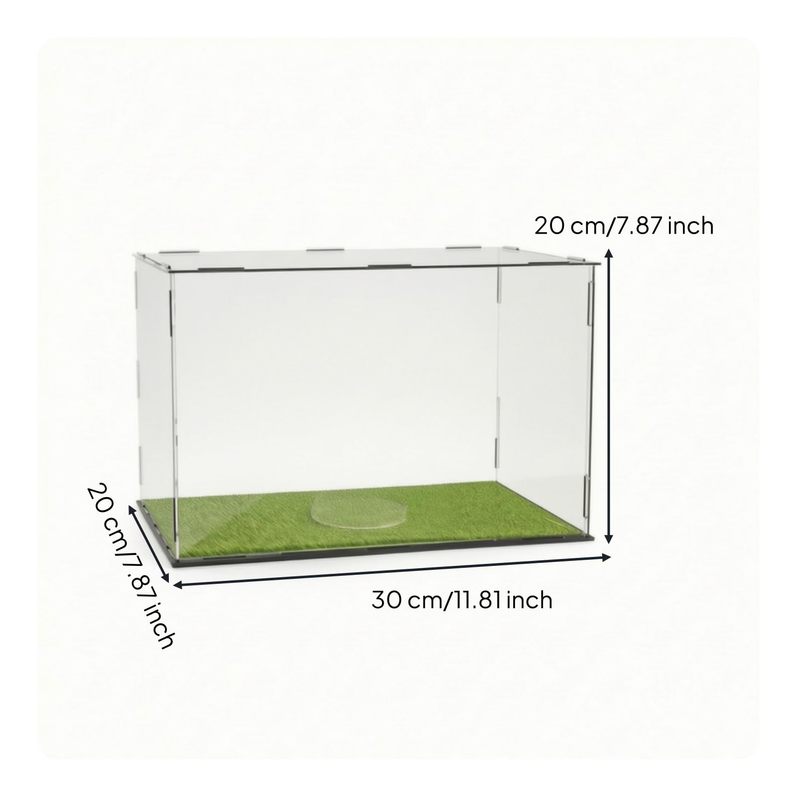 Contenitore Portaoggetti in Acrilico Scatola Teche Supporto Base Inserti Vetrina con Sintetica Funzione Esposizione Trasparente con Supporto per Mini Palla Adatto per Regalo, 30x20x20 Cm