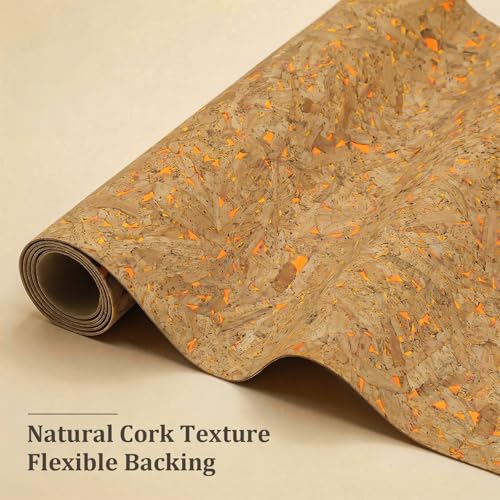 Image of SorenCut Cork Fabric Roll 12.5 x 52 Inch - Mosaic Gold Embellished Cork Leather Fabric for Earrings, Bow Making, Bags, Wallets & DIY Sewing Projects - Vegan Leather Alternative Craft Sheet