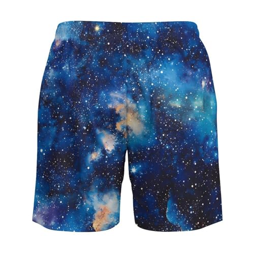 Spaces Universes Galaxy Stars Beach Shorts for Men Swim Trunks Quick Dry Swim Shorts with Compression Liner Pocket4