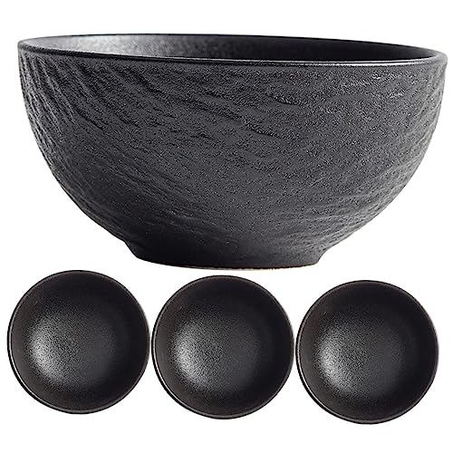 Warmhm 4pezzi Ciotole Ceramica Giapponese Per Riso e Zuppe Con Design Roccia Per Insalata Snack e Frutta Resistenti e Adatte Uso Quotidiano