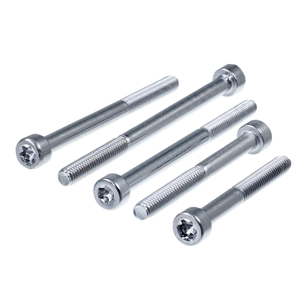 SECCARO Vite cilindrica M4 x 45 mm, in acciaio inox V2A VA A2, ISO 14579/DIN 912, TX/esagono incassato, filettatura parziale, 20 pezzi