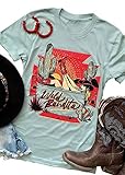 Wild Bandita Cactus T-Shirt for Women Funny Cowgirl Sunrise Graphic Tees Western Style Casual Short...