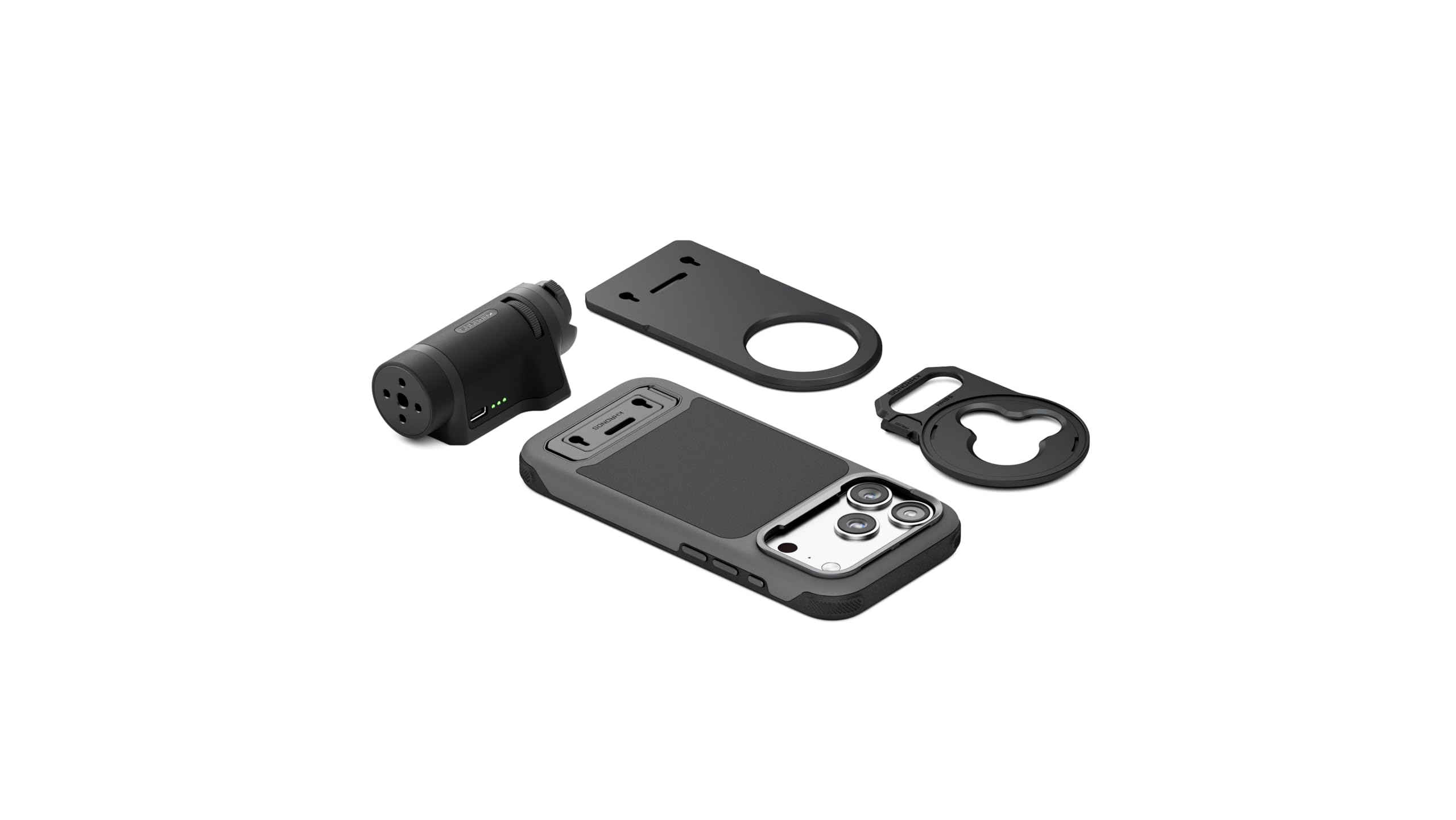 Tilta Khronos Lite Handheld-Kit kompatibel mit iPhone 17 Pro – Schwarz | Hülle mit Ständer | Bluetooth-Steuergriff | 58 mm Filterschale | magnetische Rückplatte | Displayschutzfolie