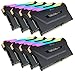 Corsair Vengeance RGB PRO 128 GB (8x16 GB) DDR4 3000MHz C16 XMP 2.0 Kit di Memoria Illuminato RGB LED Entusiasta, Nero