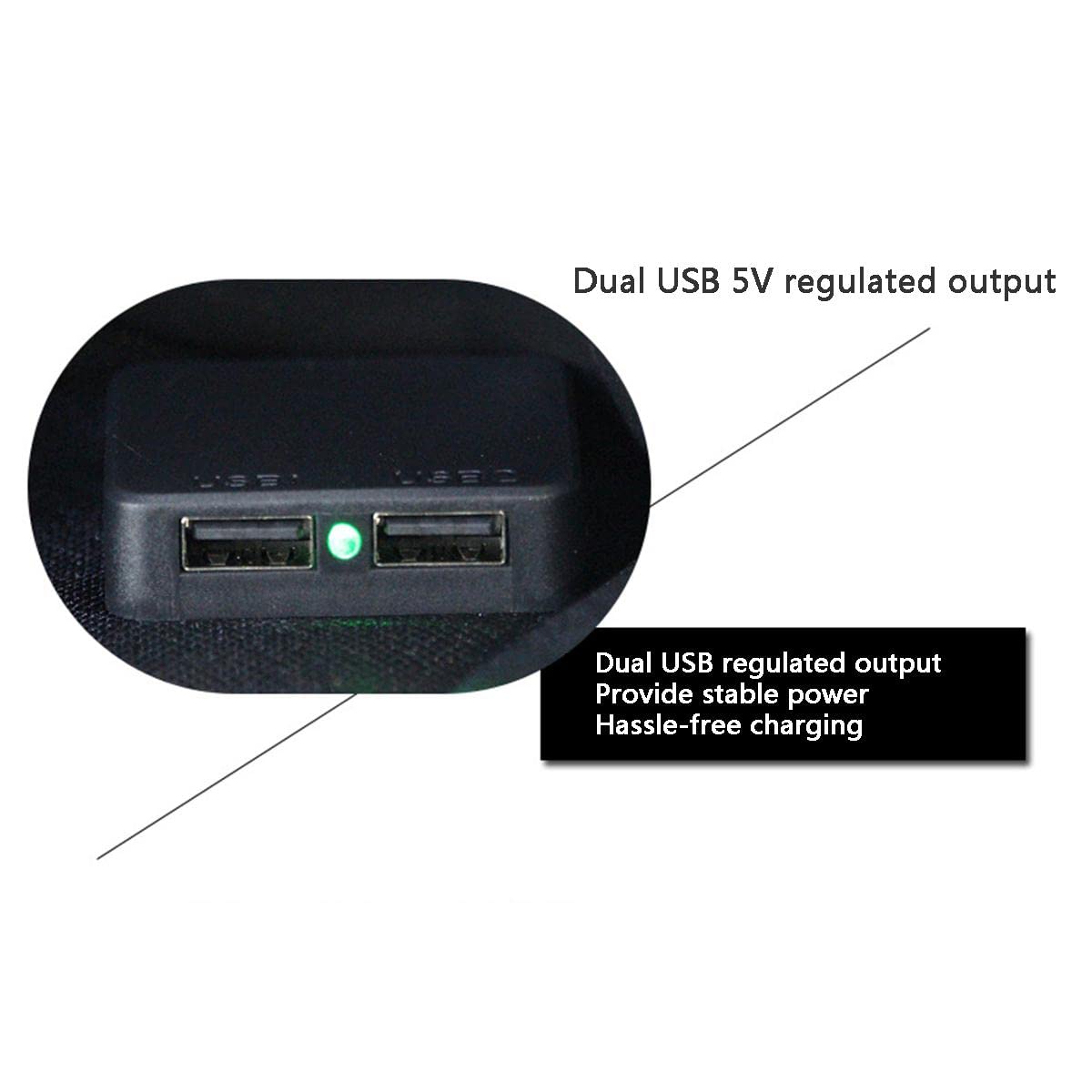 Caricatore Solare Portatile, Pannello Solare Pieghevole 18W Porte USB Pannello Solare, Pannello Solare USB per Smartphone, Tablet E Altro, Pannello Solare Pieghevole per attività All'aperto,Nero