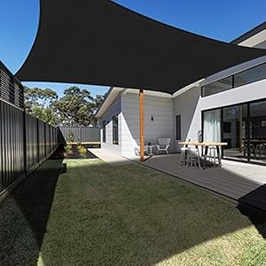 Ankuka Sun Shade Sail 3m x 4m Black Rectangular Waterproof Garden Sun Sail Outdoor Patio Party Sunscreen Awning Canopy…