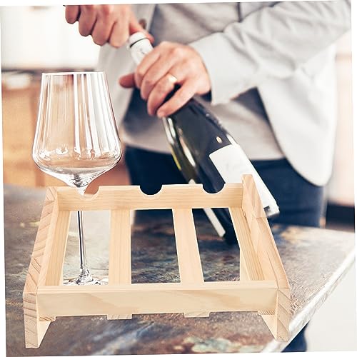 Soporte para botellas de vino de madera elegante y compacto miniatura 6