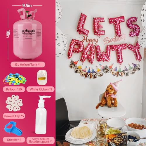 Helium Tank For Balloons At Home,13L Helium Tank Up To 50 Latex Balloons,50 Latex Balloons And Ribbons Included - Image 7