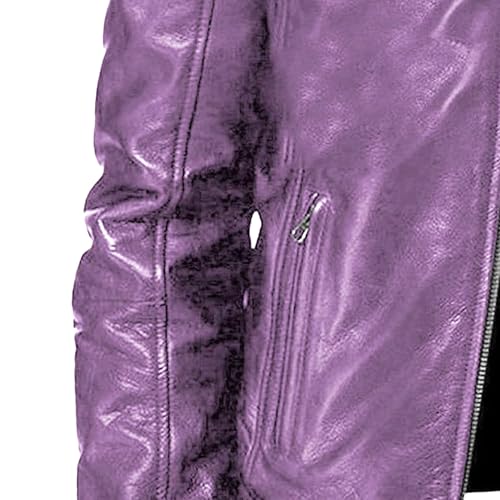 Men Faux Leather Zip Up Jacket Stand Collar Leather Motorcycle Jacket Lightweight Bomber Outwear PU Coat4