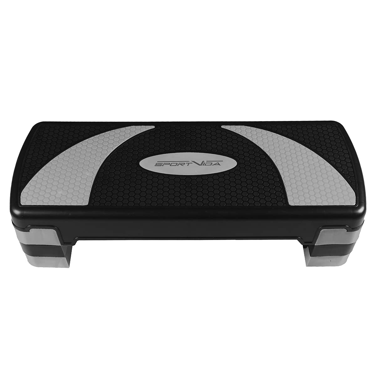 SportVida Stepper per aerobica – Stepper per allenamento a casa – Stepper Fitness – Attrezzi fitness per palestra – Step Bench regolabile in altezza – Molte varianti (grigio 3 altezze)