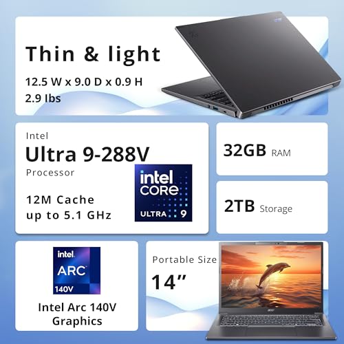 Acer Aspire 14" WUXGA Laptop Touchscreen Intel Ultra 9 miniatura 3