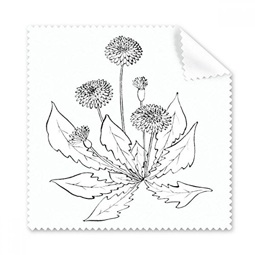 Chiffon de nettoyage fleurs pissenlit noir et blanc pour lunettes et écrans 5pcs