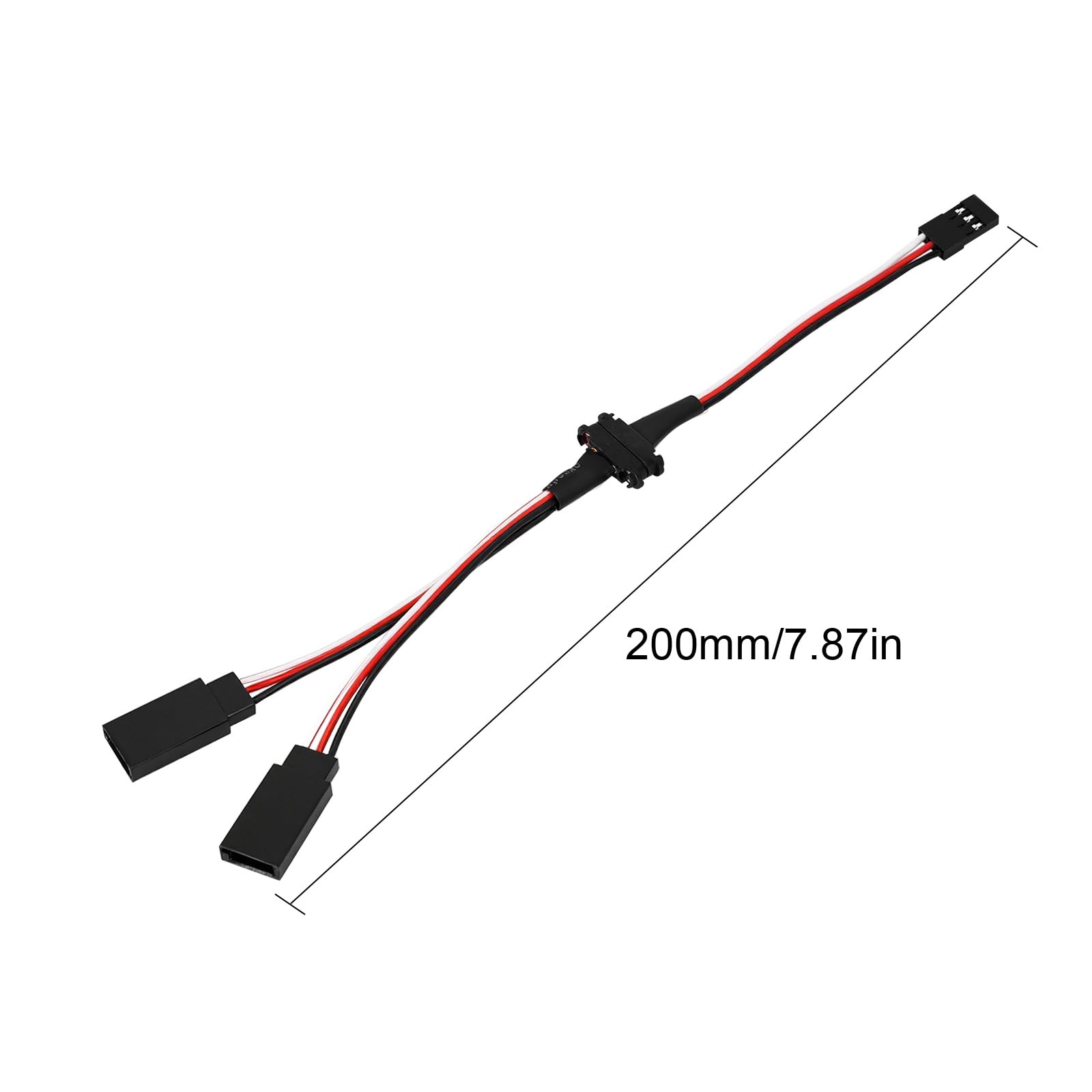 INJORA Magnetic Snap-on JR 1-to-2 Y Cable for RC Models 5PCS (20cm), Black - Image 2