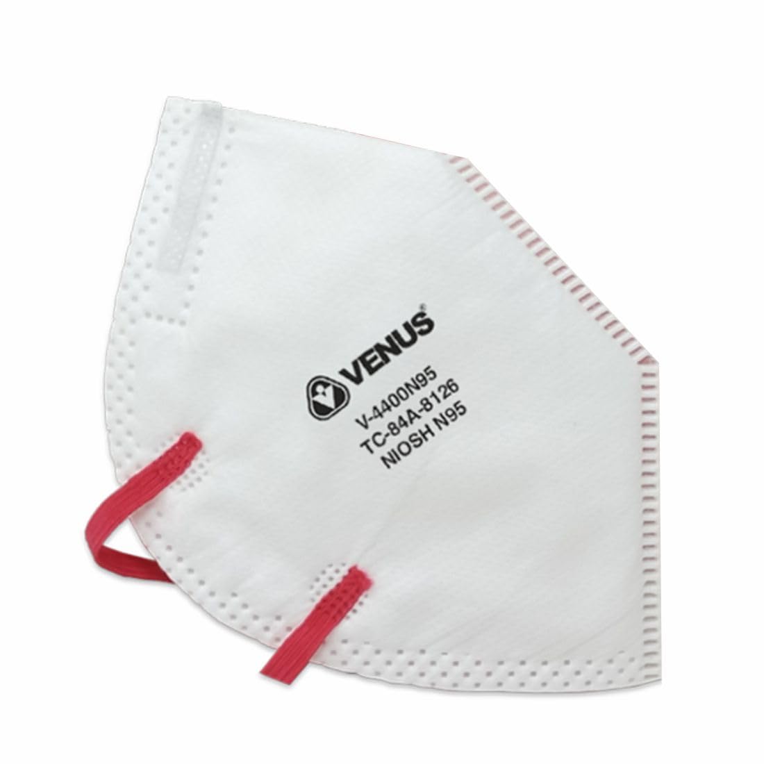 VENUS V-4400 NIOSH Certified N95 Mask, Pack of 50, Unisex White Color Fold Flat Design Anti-Pollution Mask, Protects Against Dust, Bacterial & Viral agents-image-9