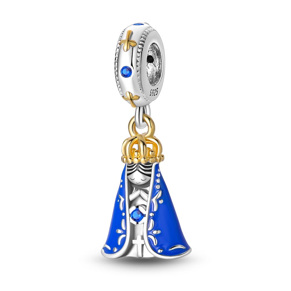 LONGLUCKLONGLUCK Crystal Blue Evil Eye Bead Charm Glcksbringer passt Charms Armbnder fr Frau 925 Sterling Silber Dangle Anhnger Bead, Mdchen Schmuck Perlen Geschenke fr Frauen Armband & Halskette
