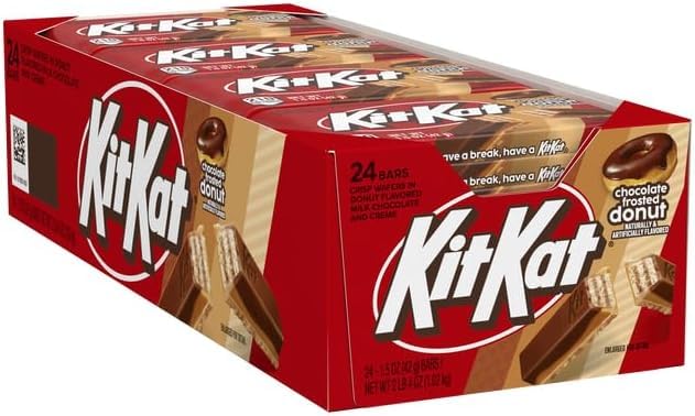 Kit-Kat Chocolate Frosted Donut Flavored Wafer 1.5oz (42g) Pack of 24 - US Import | Limited Edition | Kit-Kat unique flavors