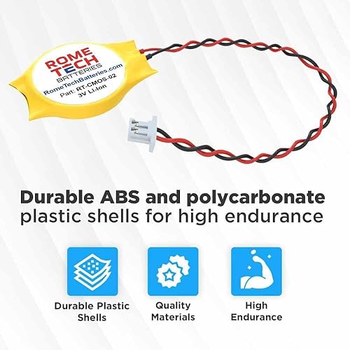 Miniatura 8 de Rome Tech ML1220 - Batería CMOS para Dell Vostro 15 5510 - BIOS RTC ML1220 XPS 13 CMOS Batería recargable con 2 cables (paquete de 3)