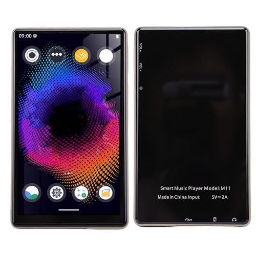 Elprico Reproductor MP3 Bluetooth, Pantalla Táctil de 5' WiFi Android 11 Reproductor de Música HiFi 192 GB con Altavoz Compatible con Spotify y Audible, para Niños, Estudiantes y (Gold)