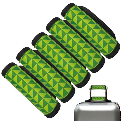 5 Pack Luggage Handle Wrap, Cute Luggage Tap Identifiers for Cruise Travel, Suitcase Tags Travel Accessories for Airplane Flying, Green