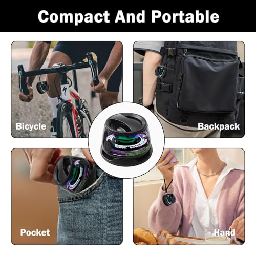 G200 Mini Magnetic Bluetooth Speaker Magnetic Wireless Phone Bluetooth Speakers Compact with Multi RGB Color Light Show-3D Surround Sound Stand for Shower Kitchen Outdoor Travel Golf Gift Black - Image 5