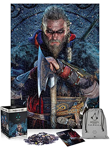 Good Loot Assassin's Creed Valhalla Eivor – Puzzle de 1000 pièces pour Adultes et Enfants à partir de 14 Ans – Puzzle de Jeu avec Affiche et Sac de...