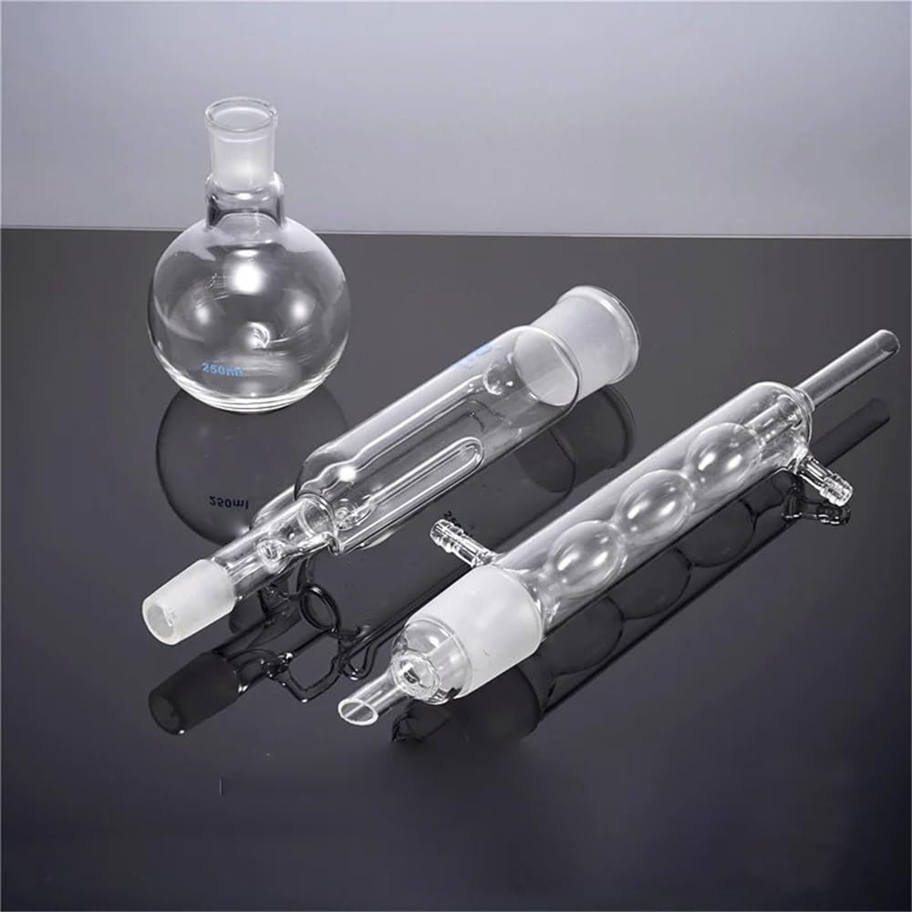 Cristalería de Laboratorio Aparato extractor de vidrio Soxhlet de 250 ml con condensador de bulbo y cuerpo de vidrio for laboratorio