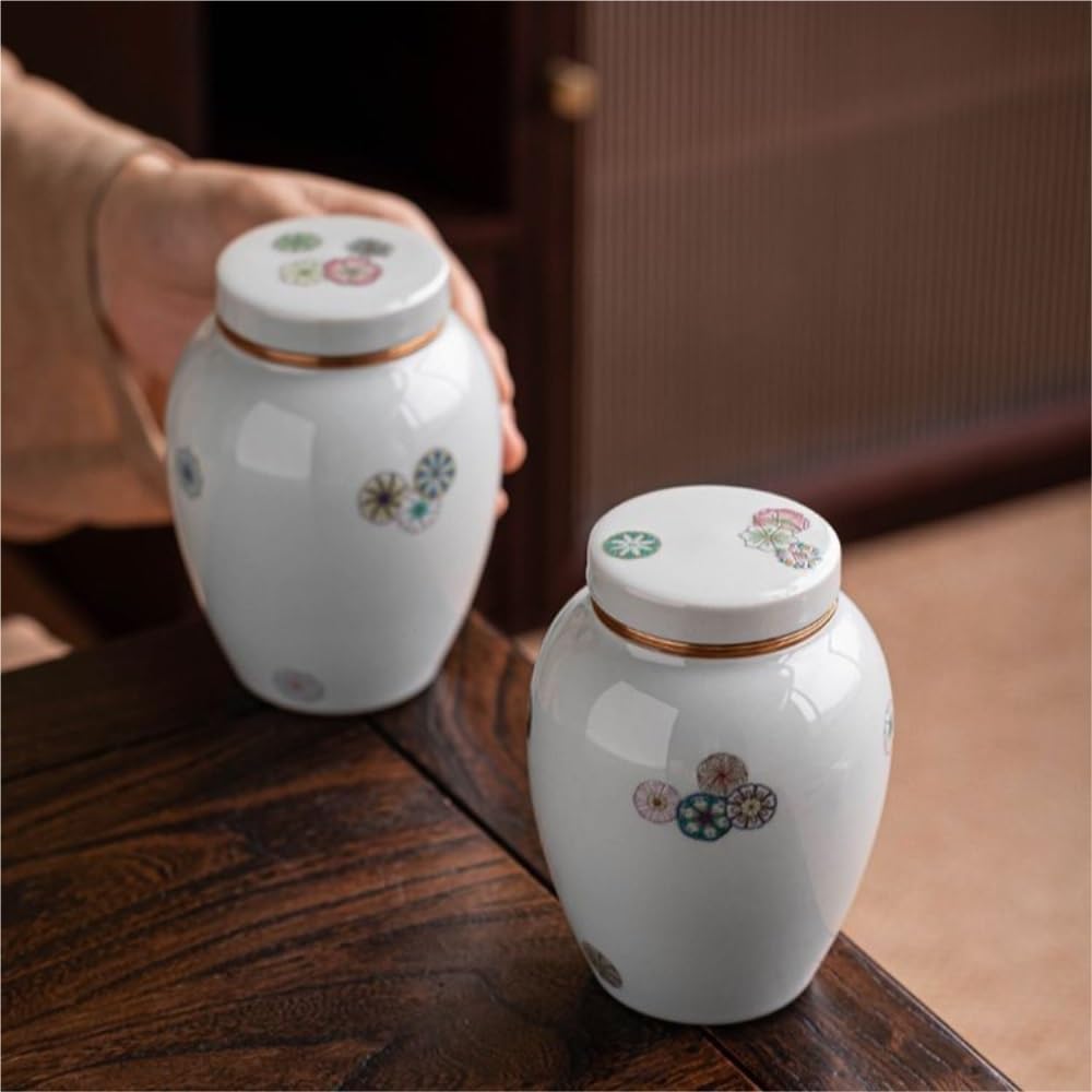 Organizador de Bolsitas de Té Recipiente de cerámica for almacenar té suelto, pequeño recipiente sellado, for condimentos de cocina, juego de té, un solo recipiente, vacío Organizador de Té Contenedor