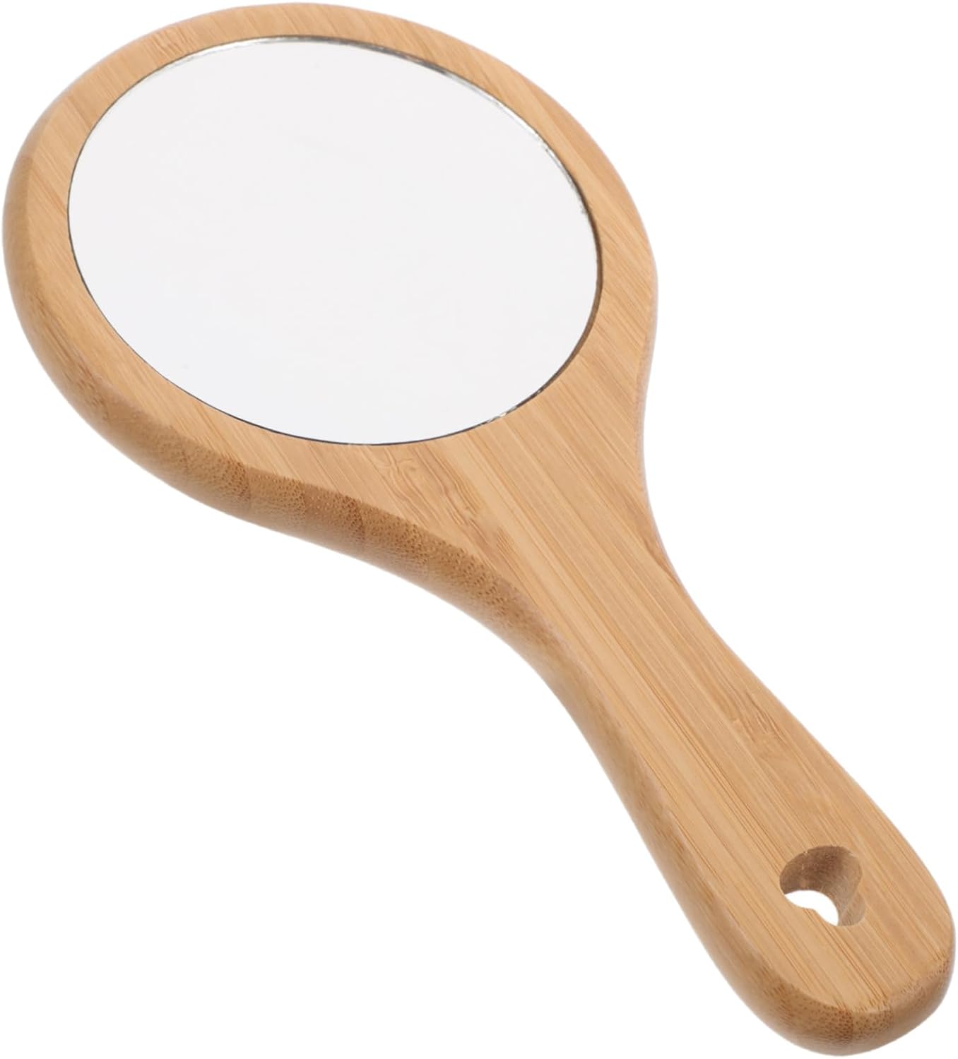 Wooden Handheld Mirror with Elegant Design Round Makeup Mirror for Travel and Home Use Wooden Handle for Comfortable Grip for Personal Grooming and Salon Use