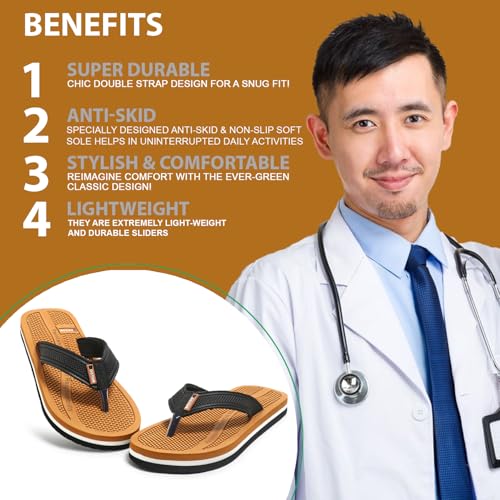 Image of DOCTOR HEALTH SUPER SOFT Men's Acupressure Slippers | Flip-Flops | Men's & Boy's Slippers | Comfortable & Lightweight | Soft Foot Massager | All Day Wear Acupressure Slipper