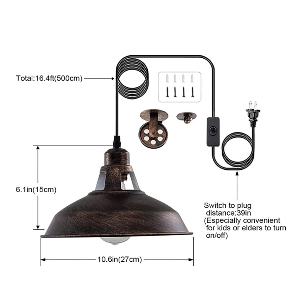 Amazon.com: YUJIDAO Plug in Pendant Light Set of Two,Hanging