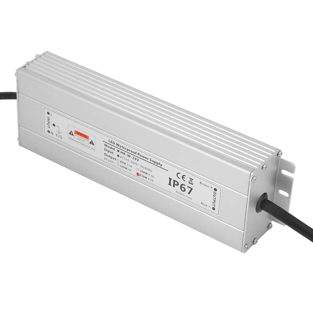 Alimentatore LED 24V 150W Impermeabile Trasformatore driver LED in alluminio IP67 per strisce luminose a LED per interni
