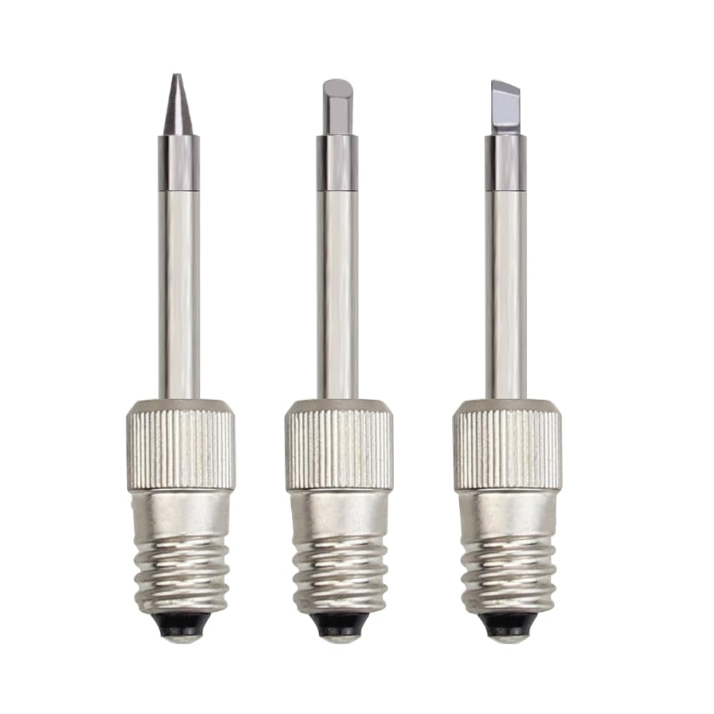FrogBro 3 Pack Soldering Tips, (Pointed Soldering Tip, Chisel Soldering Tip, Horseshoe Soldering Tip) Compatible with FROGBRO Battery Soldering Iron, Model: LD006A Tips-3